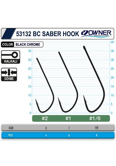 Owner 53132 Saber Hook Black Chrome İğne