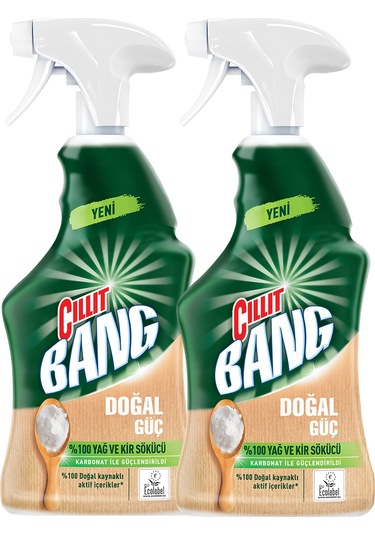 Cillit Bang Doğal Güç Mutfak Temizleyici %100 Yağ ve Kir Sökücü Karbonatlı Sprey 2 x 750 ML