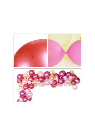 Balon Zinciri Ve Yapıştırma Seti: 30 Makaron Pembe + 20 Pastel Be