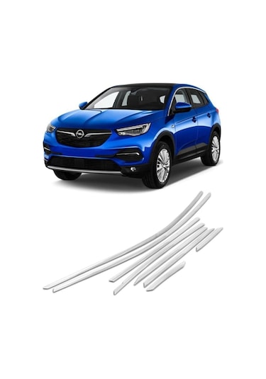 Opel Grandland 2017+ Paslanmaz Krom Cam Çerçeve Çıtası Seti 48612