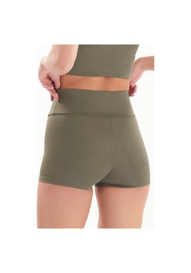Josejuan Kadın Mini Spor Şort Tayt Yüksek Bel Sıkılaştırıcı 7400-haki Haki
