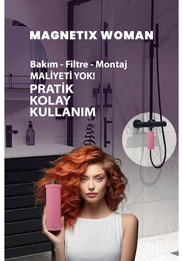 Magnetix Banyo Kireç Kırıcı 1/2 Duş Bataryası Modeli - Kireç Önle Pembe