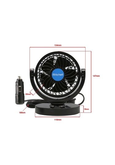 Mitchell Hx-t305 12v 4 İnç Hızkı Turbo Gibi Araç Fanı Araç Vantilatör Serinliğin Yeni Adı