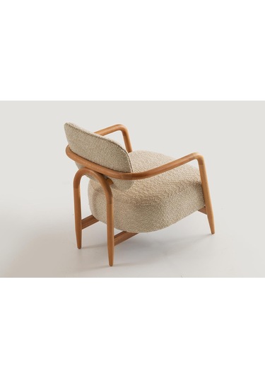 Gloria Ahşap Kollu Ayaklı Berjer Beyaz