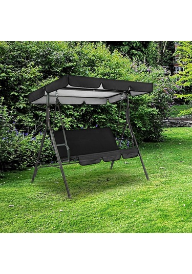 Suntek Veranda Salıncak Gölgelik Açık Sundurma Koltuk Siyah