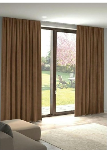 Kakao Ada Fon Perde Normal Pile 1'e 2,5 Pile-kakao Kakao