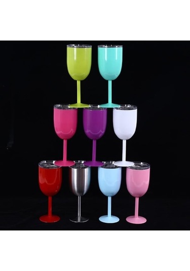 Yeni Moda Paslanmaz Çelik Vakum Kupa Kırmızı Şarap Kokteyl Goblet Yaratıcı Hediye Gümüş Gümüş