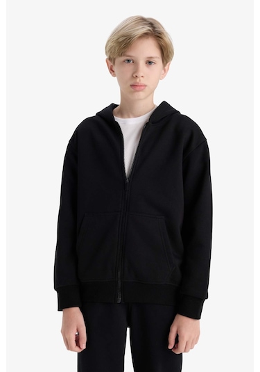 Defacto Erkek Çocuk Kapüşonlu Basic Düz Okul Fermuarlı Sweatshirt X7382a625wnbk81 Siyah Defacto Erkek Çocuk Kapüşonlu Basic Düz Okul Fermuarlı Sweatshirt X7382a625wnbk81 Siyah