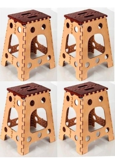 4 Lü Katlanır Tabure Bahçe Sandalyesi 45cm Yükseklik