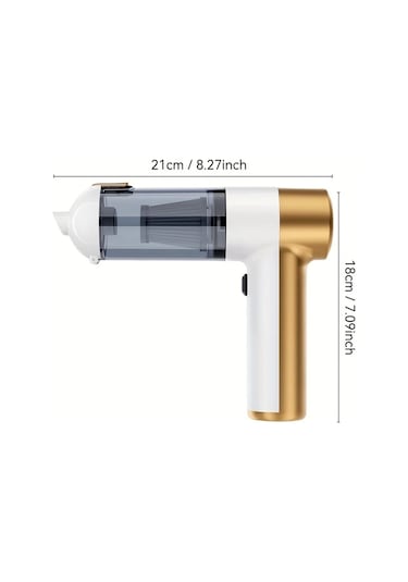 Fochsia White Golden 16000pa Yüksek Emiş Güçlü Kablosuz El Süpürgesi 100w Usb Şarjlı Ev Araç İçin Taşınabilir