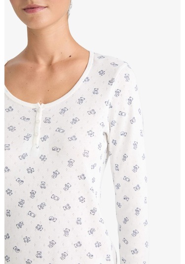 Defacto Pijama Takımı Desenli Uızun Kollu Üst Uzun Alt-fall İn Love F9837ax25auer85 Ekru Defacto Pijama Takımı Desenli Uızun Kollu Üst Uzun Alt-fall İn Love F9837ax25auer85 Ekru