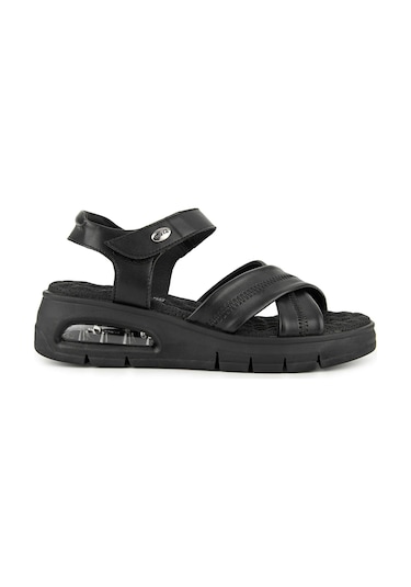 Muya Plivati Airmax Topuk Dik. Memory Foam Kadın Sandalet Siyah Siyah