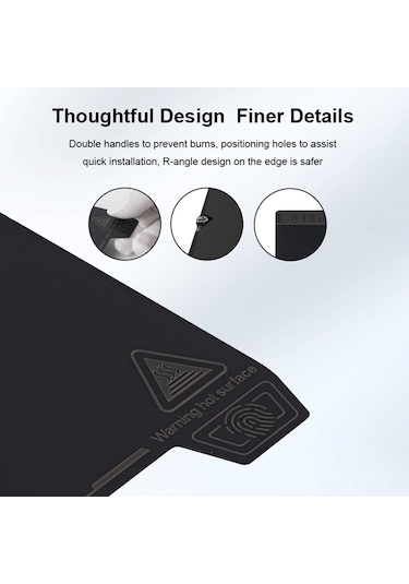 Xindoker Creality K1 235x235mm Peı Yüzeyli Platform Seti - Ender-3 S1/s1 Pro/ender-5 S1 Uyumlu, Yüksek Yapışkanlık, Dayanıklı Ve Düz Yüzey Siyah