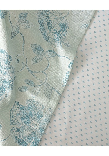 Berne Tek Kişilik Pamuklu Ecocell Baskılı Pike Takımı - Mint Yeşili 8684427025321 Yeşil