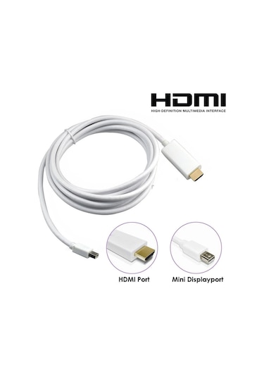Mini Displayport Thunderbolt To Hdmi Kablo MacBook Uyumlu Görüntü 3Mt