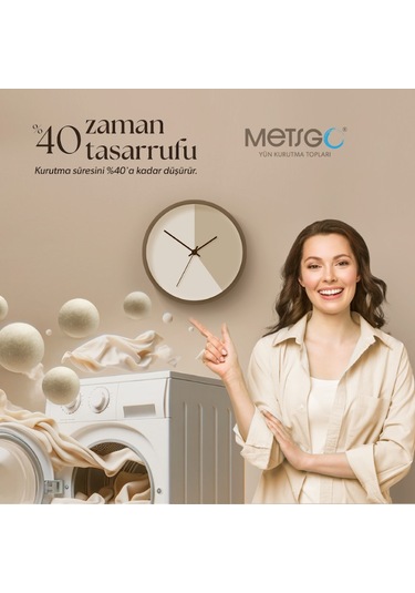 METSGO ( 3 Adet ) Yün Kurutma Topu - Doğal Yumuşatıcı- Kırışık Giderici - Kurutma Makinesi Için