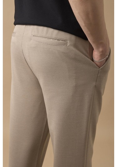 Braccas Erkek Regular Fit Orta Bel Düz Paça Bej Pantolon Bej