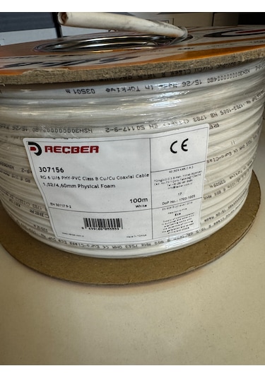Reçber Rg U/6 Phy-pvc 1,02/4,60 Mm Uydu/anten Kablo 100 Metre