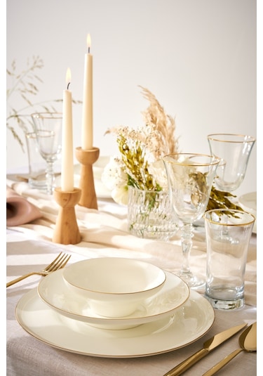 Emsan Fine Bone Alicia 18 Parça 6 Kişilik Yuvarlak Yemek Takımı