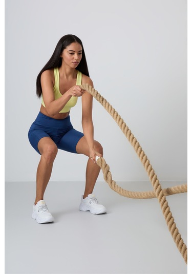 Tommy Life Parlament Polyester Esnek Standart Fit Performans Kadın Biker Tayt - 91012 Lacivert