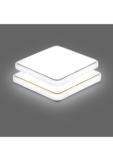 Kare L-ed Tavan Lambası Ac220-v Beyaz Renk Mutfak Balkon Gümüş Gümüş