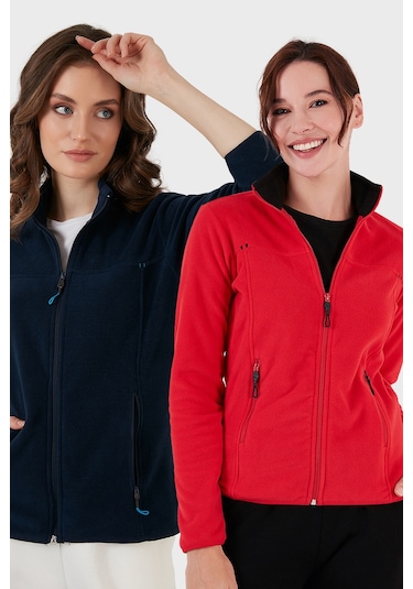 Lela Slim Fit Anti-Pilling Tüylenme Yapmayan Fermuarlı Cepli Hırka 2' Li Paket Bayan Polar 5907002S2 Kırmızı-Lacivert Lela Slim Fit Anti-Pilling Tüylenme Yapmayan Fermuarlı Cepli Hırka 2' Li Paket Bayan Polar 5907002S2 Kırmızı-Lacivert