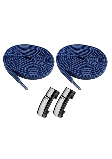 Elastik Lacivert Akıllı Kilitli Bağcık Mıknatıslı Tak Bırak 100cm Lacivert