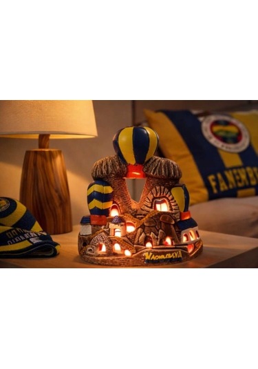 Kapadokya Dekoratif Alçı Peribacası Gece Lambası Taraftar Fenerfb