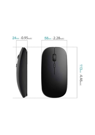 Siyah Wireless Kablosuz Sessiz Mouse Bluetooth Bağlantılı Diğer