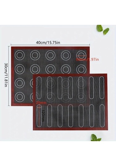 Chuangyinshop Kırmızı Siyah Silikon Pişirme Matı Yapışmaz Ve Yeniden Kullanılabilir Fırın Altlığı Kırmızı-siyah