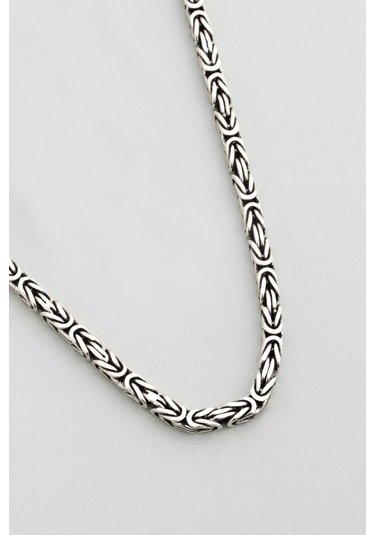 Gladius Gücü Oksitli 60 Cm Gümüş Erkek Kral Zincir Kolye Gri