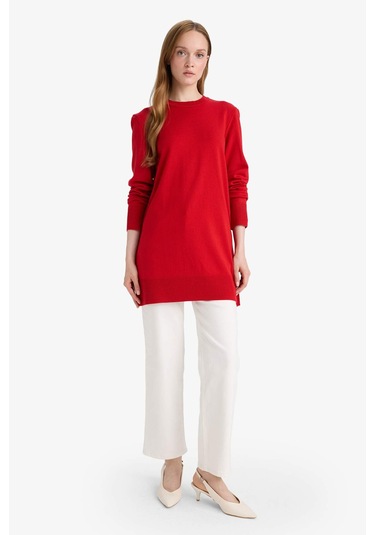 Defacto Regular Fit Bisiklet Yaka Tunik H3431az25wnrd59 Kırmızı