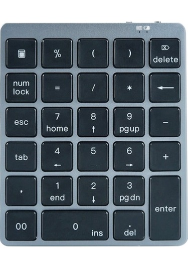 28 Tuşlu Kablosuz Sayısal Klavye Finansal Muhasebe Ofis Klavyesi Bt+usb Çift Modlu Bağlantı Dahili Lityum Pil