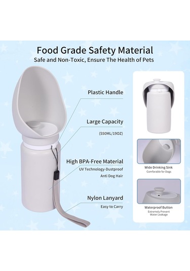Taşınabilir Köpek Su Bardağı Katlanabilir Seyahat Su Şişesi Yürüyüş İçin B Çok Renkli