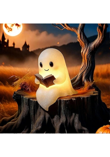 Sevimli Hayaletler Okuma Kitabı Lambası - Cadılar Bayramı, Masa Ve Oturma Odası Dekoru İçin Işıklı Hayalet Heykelleri, İç Mekan Ve Tatil Vurguları İçin Mükemmel - Happy Çok Renkli