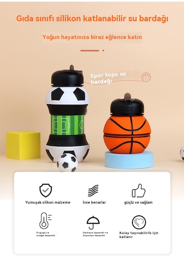 Açık Hava Sporları Küresel Silikon Katlanır Bardak-rugby