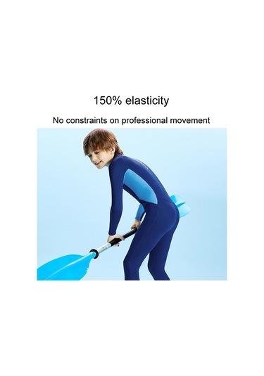 Dıve & Saıl Çocuk Açık Hava Güneş Kremi Hızlı Kuruyan Mayo Uzun Kollu Tek Parça Şnorkel Takım Elbise Mavi