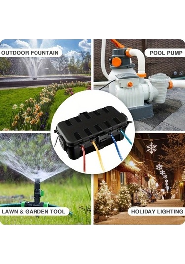 Besthome1 Dream011 Siyah 6 Girisli Dis Mekan Kablo Yöneticisi Priz Koruyucu Işıklar