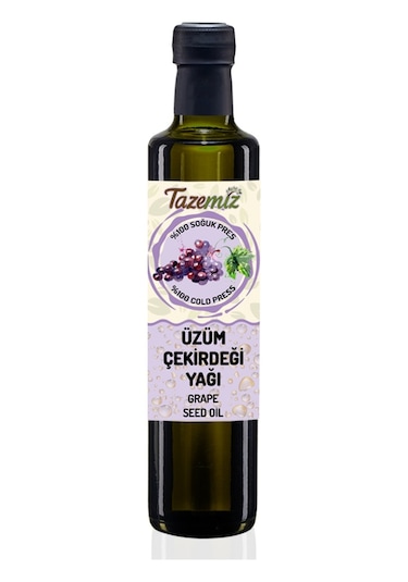 Tazemiz Üzüm Çekirdeği Yağı 500 ML - Soğuk Pres