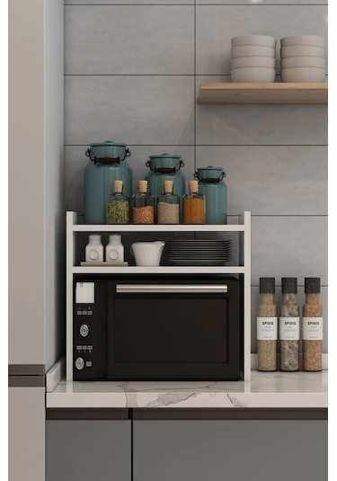 Terzgah Üstü Mikrodalga Fırın Rafı Tezgah Üstü Raf Midi Mini Fırın