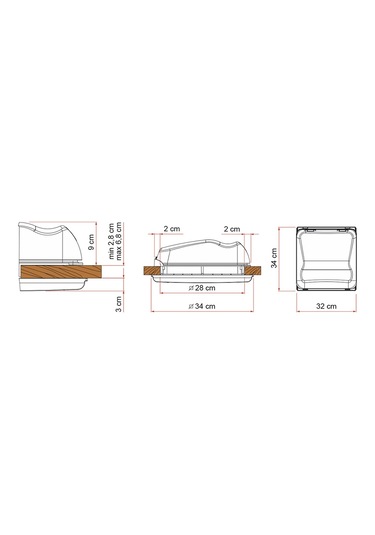 Fiamma Vent 28 F Kristal 28 x 28 cm Karavan Tavan Heki Beyaz