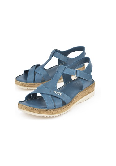 Ziya, Kadın Hakiki Deri Sandalet 1511051z011 Mavi 1511051z011 210 Mavi