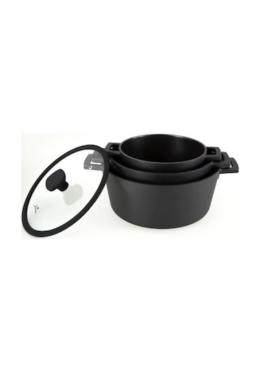 Jumbo Black Cook 7 Parça Döküm Tencere Seti