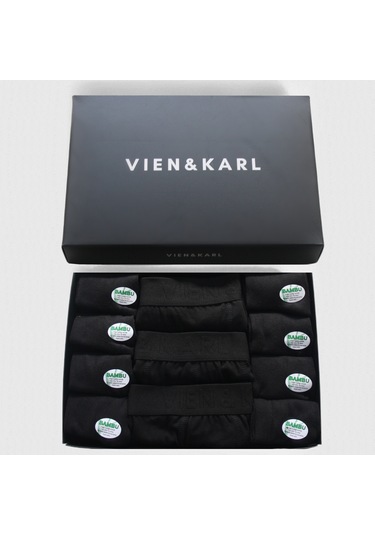 Erkek 3 Lü Kutu Siyah Likralı Boxer 8'Li Kutu Siyah Çorap Kombin