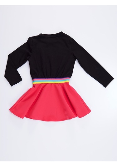 Denokids Mushi Emojili Kız Elbise Çok Renkli