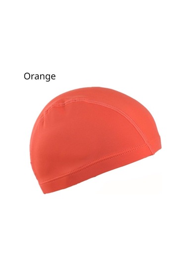 Turuncu 1 Adet Düz Renk Kumaş Yüzme Şapkası Erkek Ve Kadın Uzun Saç Naylon Kumaş Şapka Erkekler Ve Kadınlar İçin Ücretsiz Boyut Düz Renk Turuncu