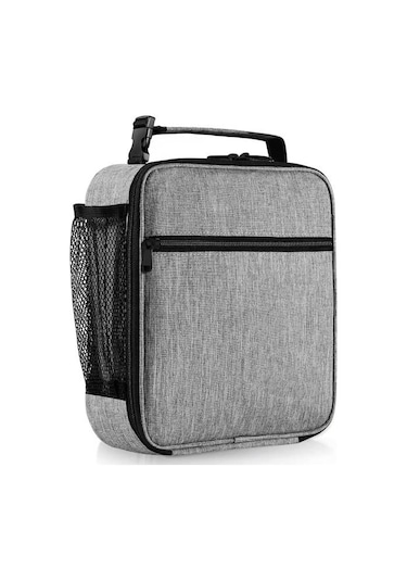 Ru-yalıtımlı Öğle Yemeği Çantası Rulo Üstlü Öğle Yemeği Kutusu Tote Öğle Yemeği Çantası Açık Gri --