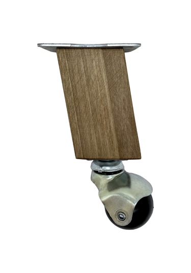 Kale Ahşap Eğimli Top Tekerli Ayak Mobilya Sehpa Tekerli Ayağı 12cm 1 Adet K. Ceviz Ceviz Ağacı Ceviz