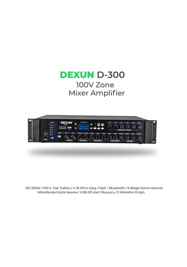 Dexun D-300 6 Bölgeli 250Watt Hat Trafolu Mixer Amfi
