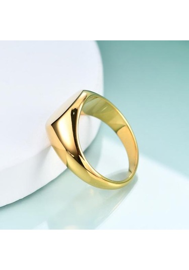 Retro Yüzük Saf Renk Cilalı Titanyum Çelik Yuvarlak Yüzey Basit Stil Çok Siyah